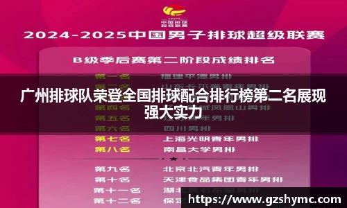 广州排球队荣登全国排球配合排行榜第二名展现强大实力